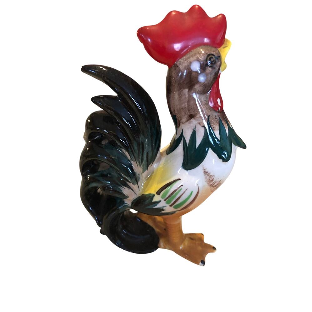Vintage Rooster 6” Lipper Mann Japan Glazed Porcelain Multicolored Preowned